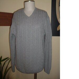 Brunella Gori Italy 100% Cashmere V-neck Cable Knit Pullover Size XL